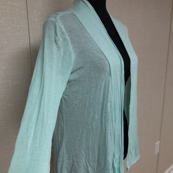 TRENDYLAND SEAFOAM GREEN OPEN BACK CARDIGAN - Picture 3 of 8